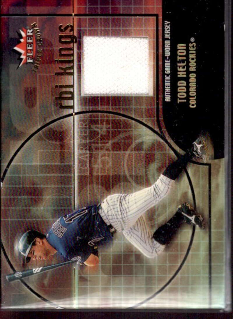 Todd Helton Jsy Card 2002 Fleer Triple Crown RBI Kings Game Used #7  Image 1