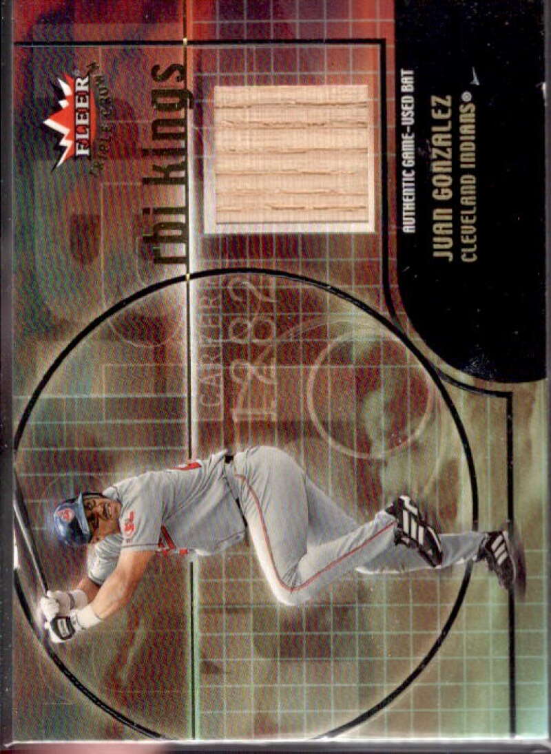 Juan Gonzalez Bat Card 2002 Fleer Triple Crown RBI Kings Game Used #5  Image 1