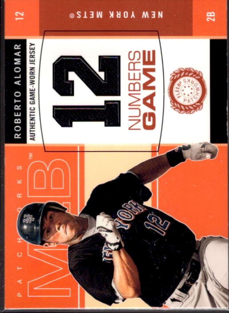 Roberto Alomar Card 2003 Fleer Patchworks Numbers Game Jersey #RA  Image 1
