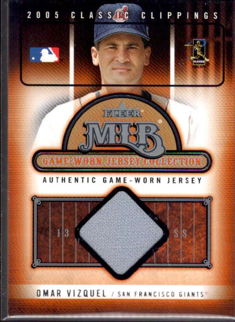 Omar Vizquel Card 2005 Classic Clippings MLB Game Worn Jersey Collection #31  Image 1