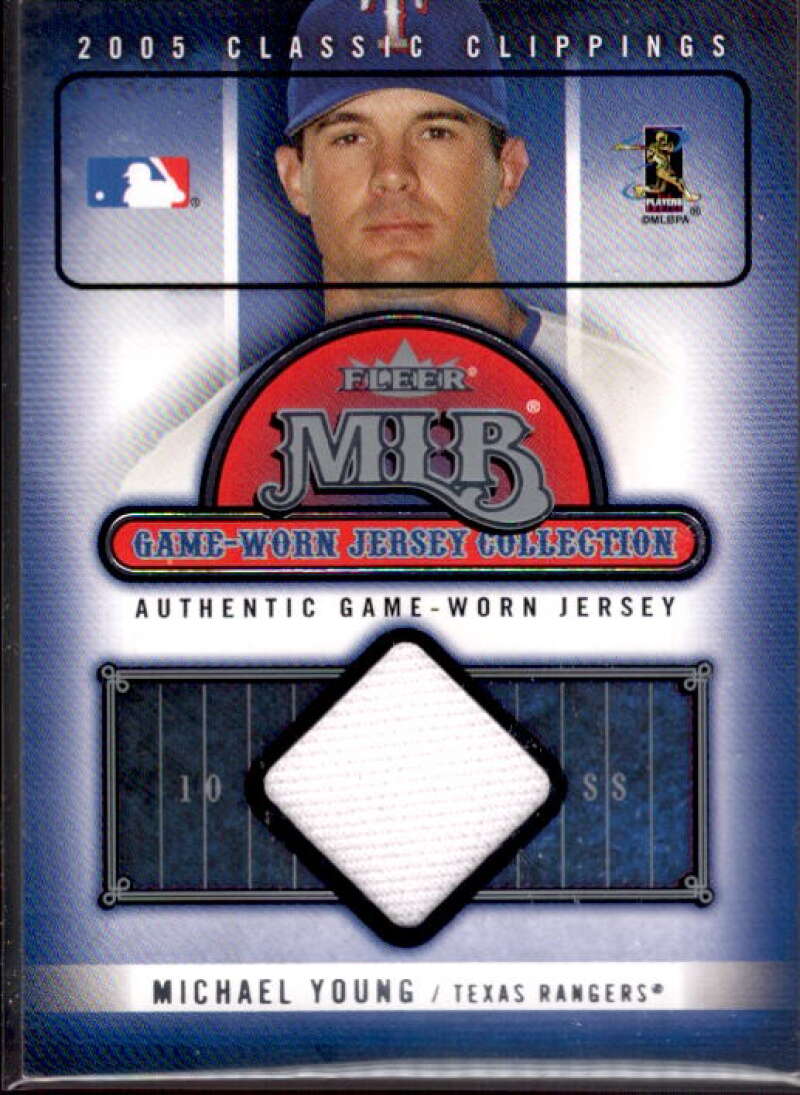 Michael Young Card 2005 Classic Clippings MLB Game Worn Jersey Collection #23  Image 1