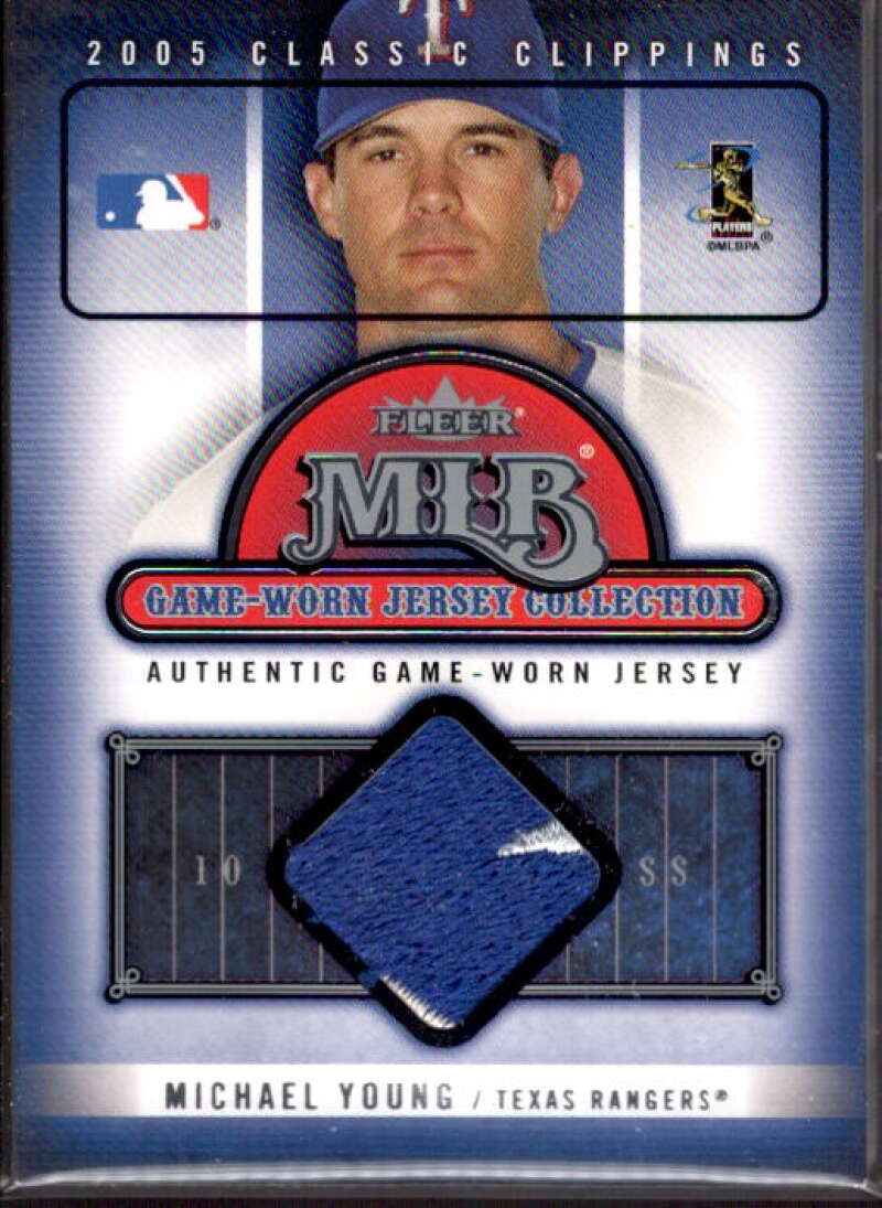 Michael Young Card 2005 Classic Clippings MLB Game Worn Jersey Collection #23  Image 1