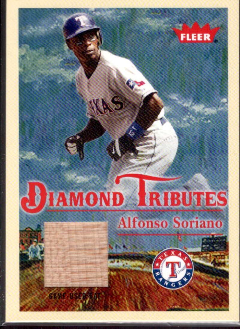 Alfonso Soriano Bat Card 2005 Fleer Tradition Diamond Tributes Game Used #AS  Image 1