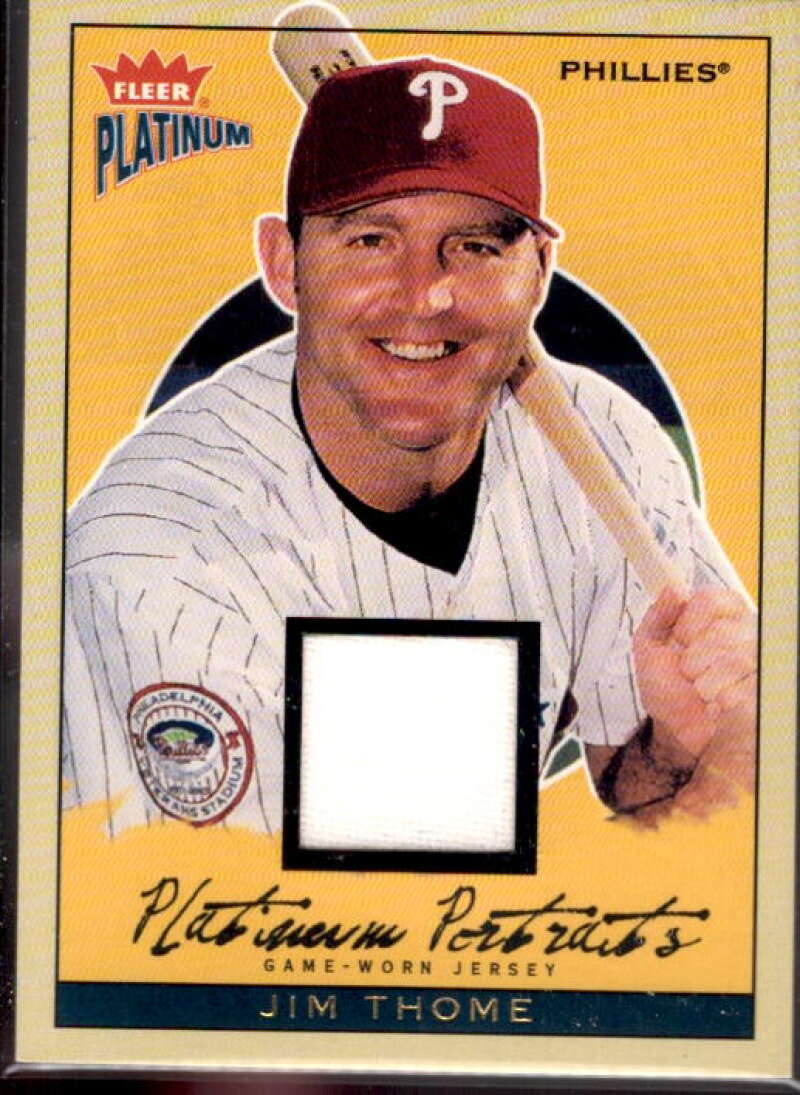Jim Thome Card 2004 Fleer Platinum Portraits Game Jersey #JT  Image 1