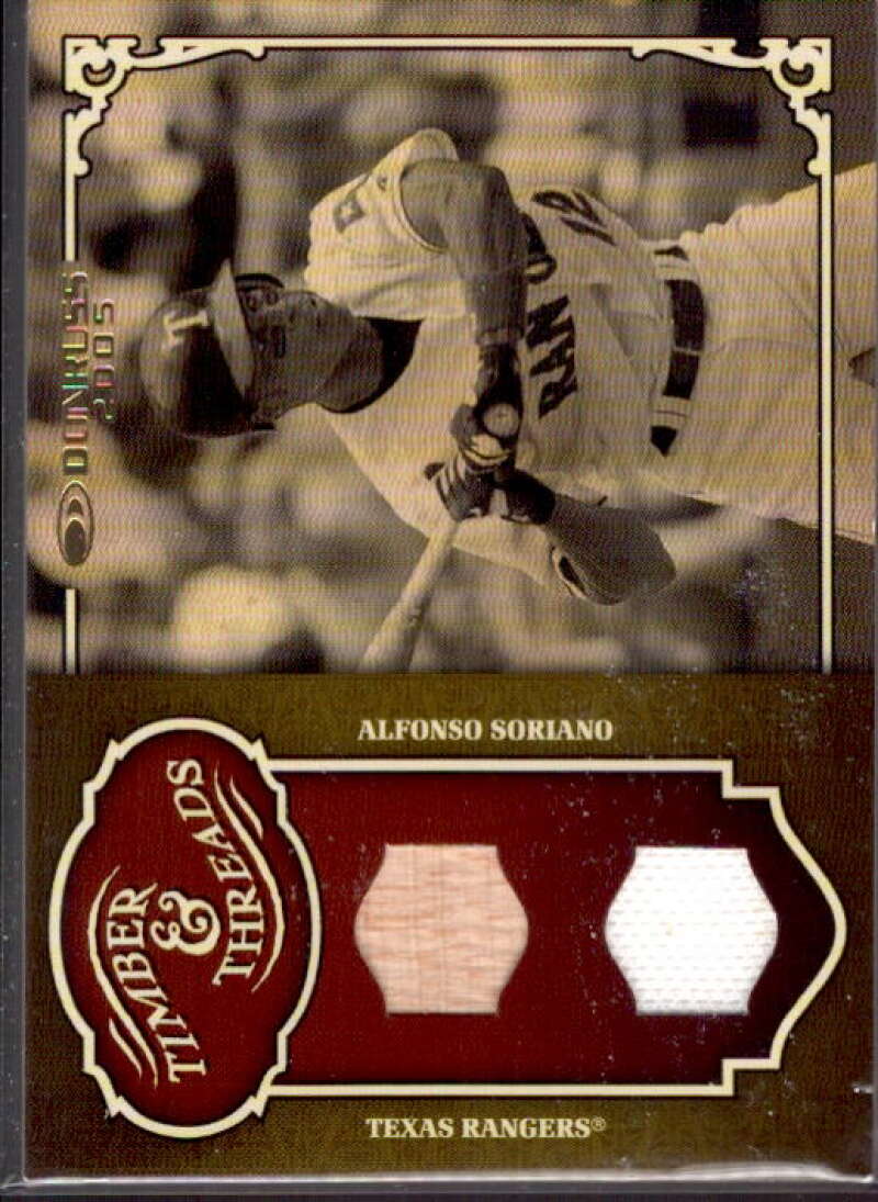 Alfonso Soriano Bat-Jsy Card 2005 Donruss Timber and Threads Combo #2  Image 1