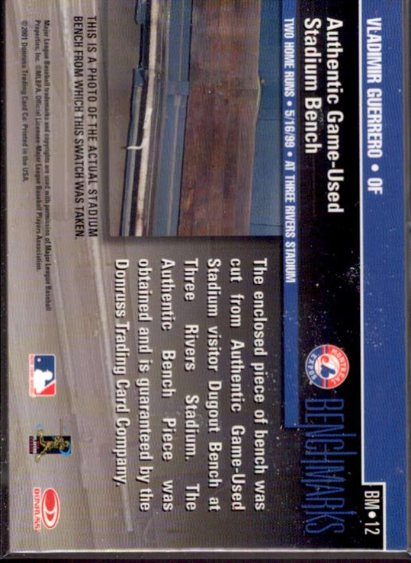 Vladimir Guerrero Card 2001 Donruss Classics Benchmarks #BM12  Image 2