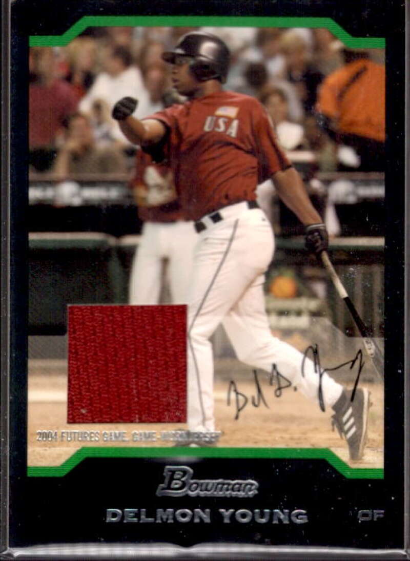 Delmon Young Card 2004 Bowman Draft Futures Game Jersey Relics #164  Image 1