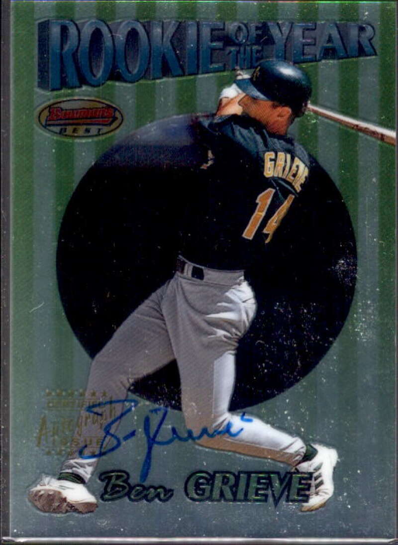 Ben Grieve AU Card 1999 Bowman's Best Rookie of the Year #ROY1A  Image 1