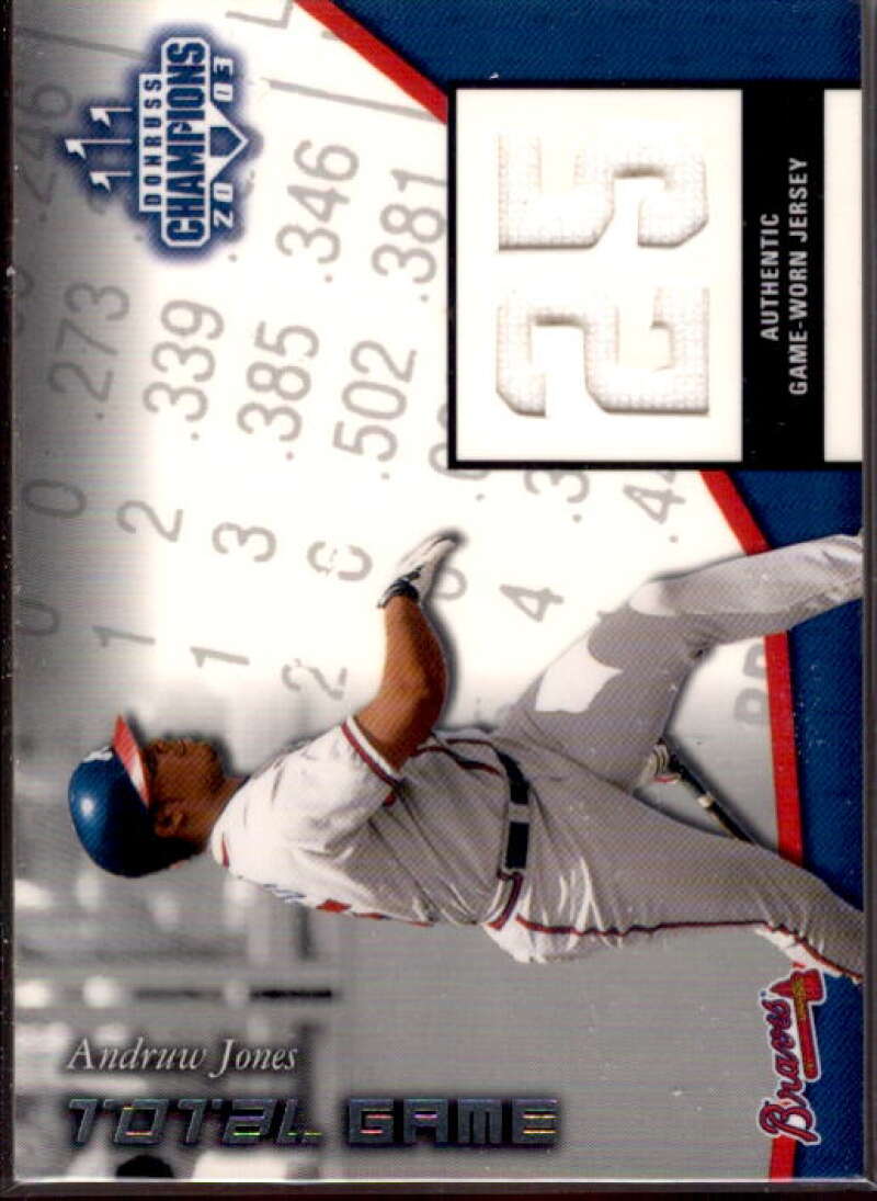 Andruw Jones Jsy Card 2003 Donruss Champions Total Game Materials #9  Image 1