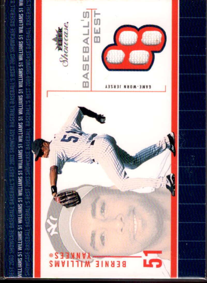 Bernie Williams Card 2003 Fleer Showcase Baseball's Best Game Jersey #BW  Image 1