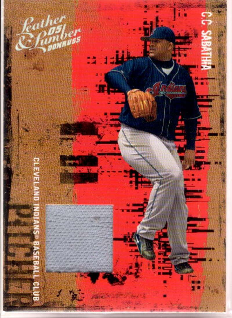 C.C. Sabathia Card 2005 Leather and Lumber Materials Jersey #20  Image 1