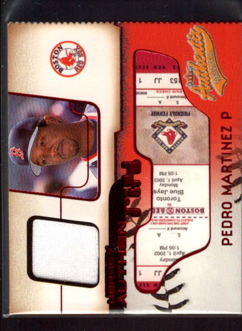 Pedro Martinez Card 2002 Fleer Authentix Jersey AuthenTIX #JAPM  Image 1
