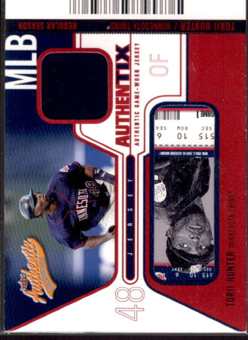 Torii Hunter Card 2004 Fleer Authentix Game Jersey #TH  Image 1