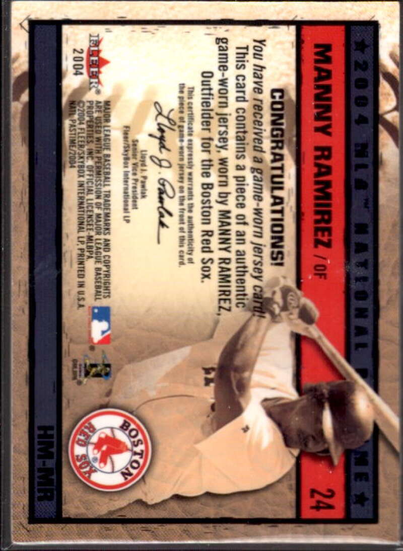 Manny Ramirez Card 2004 National Pastime History in the Making Jersey #MR  Image 2