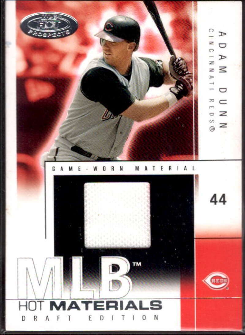 Adam Dunn Jsy Card 2004 Hot Prospects Draft MLB Hot Materials #AD  Image 1