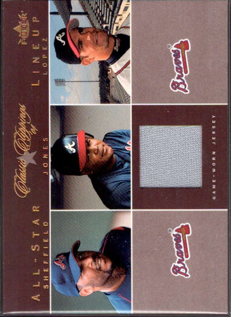 A.Jones w/Sheffield-Javy Card 2004 Classic Clippings All-Star Lineup Swatch #AJ  Image 1