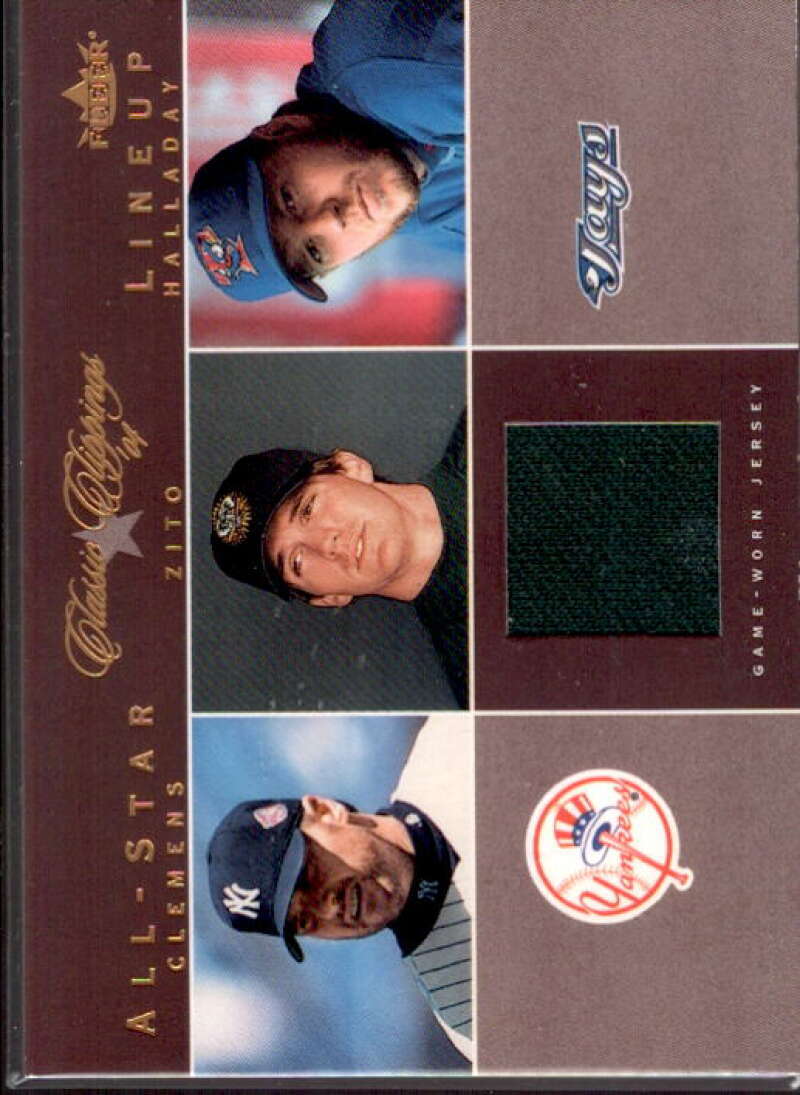 B.Zito w/Clemens-Halladay 2004 Classic Clippings All-Star Lineup Swatch #BZ  Image 1