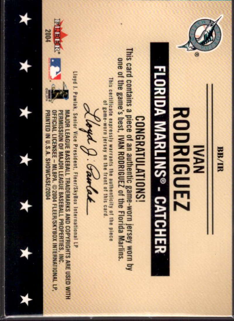 Ivan Rodriguez Jsy Card 2004 Fleer Showcase Baseballs Best Game Used #IR  Image 2