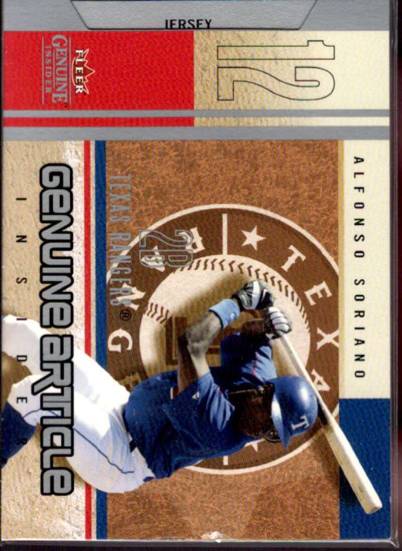 Alfonso Soriano Card 2004 Fleer Genuine Insider Article Jersey #AS  Image 1
