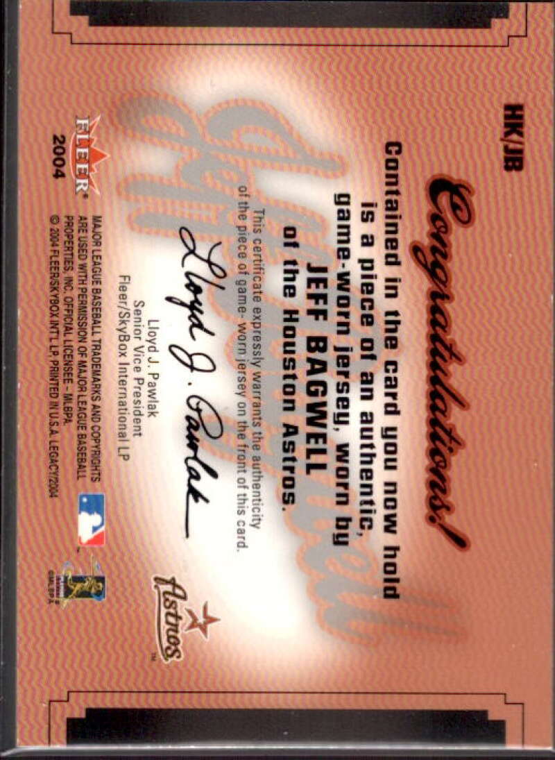 Jeff Bagwell Card 2004 Fleer Legacy Hit Kings Jersey Copper #JB  Image 2