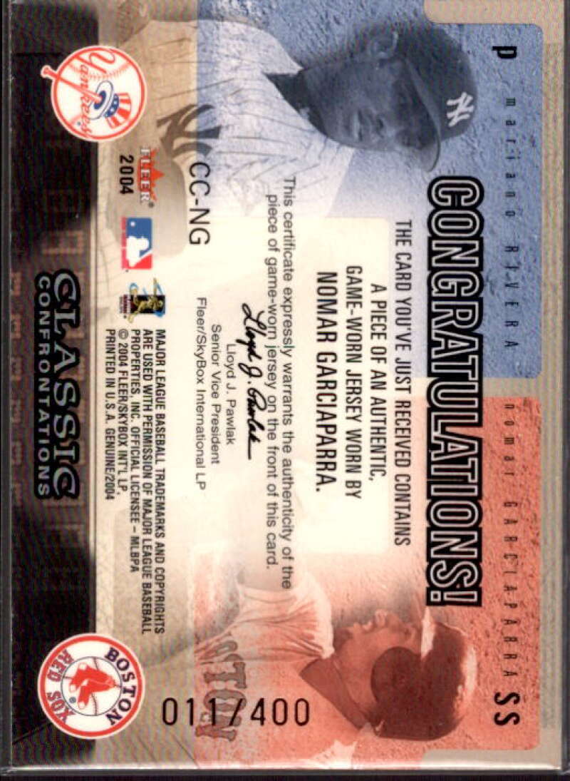 N.Garciaparra Jsy w/Rivera 2004 Fleer Genuine Insider Classic Confrontation #NG  Image 2