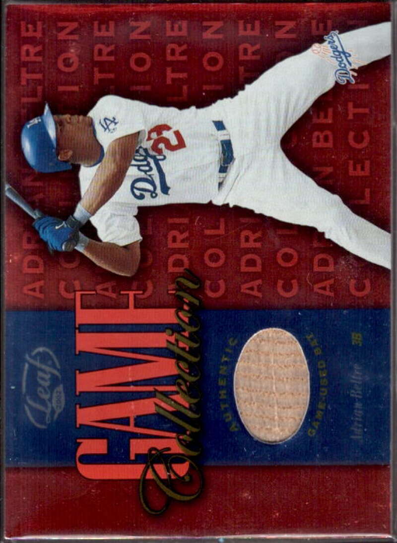Adrian Beltre Bat Card 2002 Leaf Game Collection #ABB  Image 1