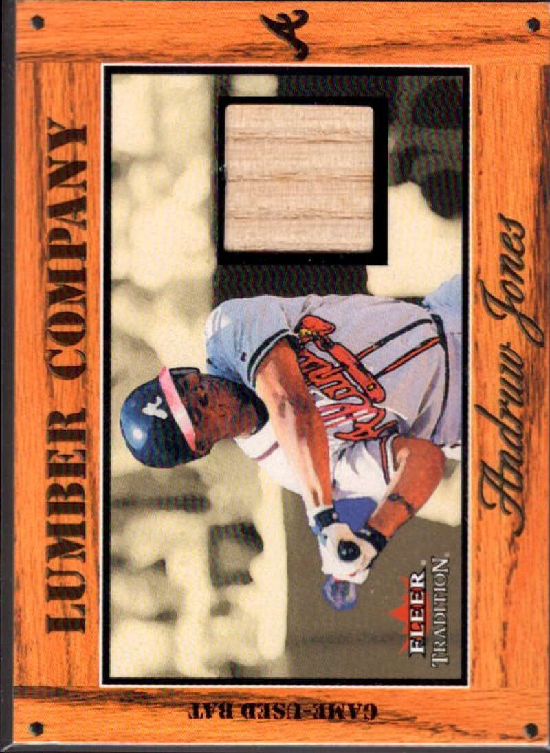 Andruw Jones Card 2003 Fleer Tradition Lumber Company Game Used #AJ  Image 1