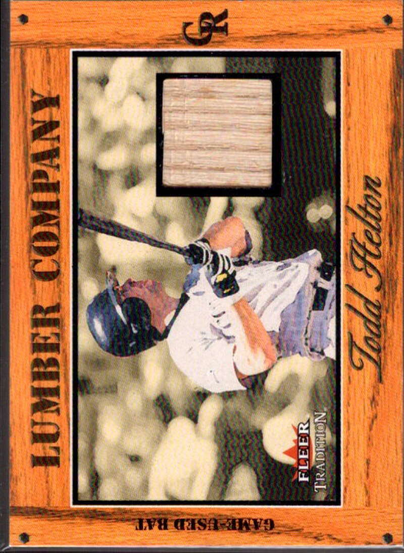 Todd Helton Card 2003 Fleer Tradition Lumber Company Game Used #TH  Image 1