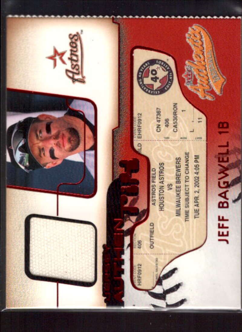 Jeff Bagwell Card 2002 Fleer Authentix Jersey AuthenTIX #JAJB  Image 1