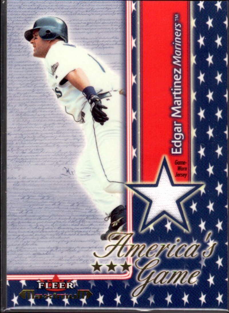Edgar Martinez Card 2002 Fleer Maximum Americas Game Jersey #14  Image 1