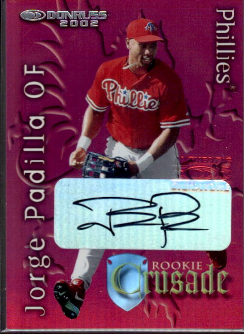 Jorge Padilla Card 2002 Donruss Rookies Crusade Autographs #35  Image 1