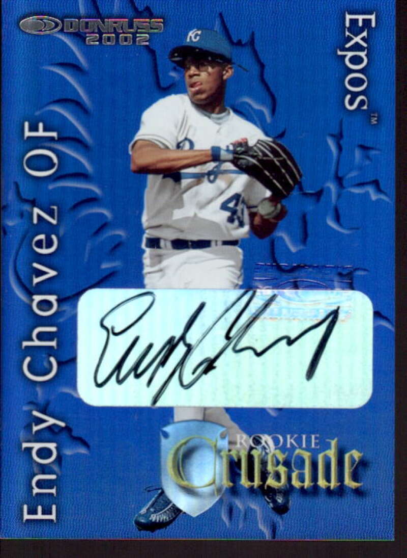 Endy Chavez Card 2002 Donruss Rookies Crusade Autographs #30  Image 1