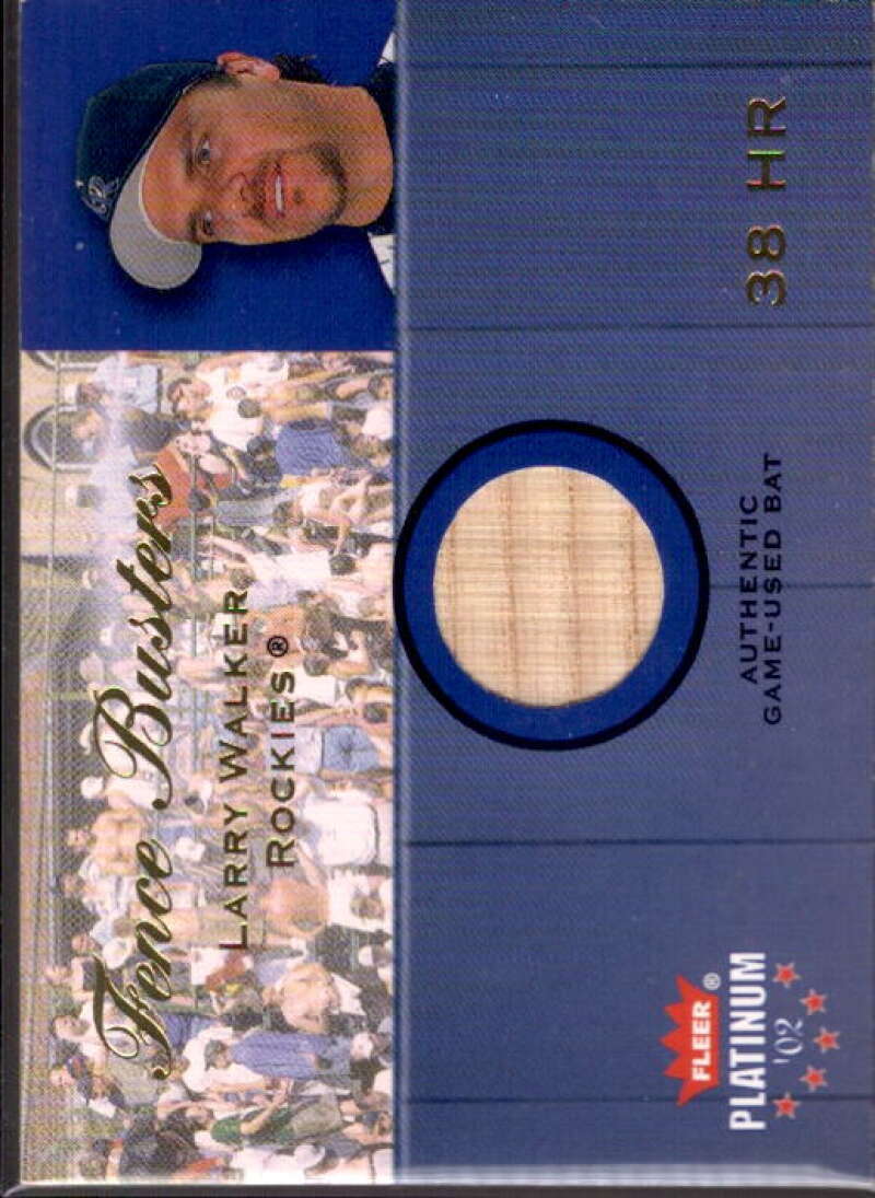 Larry Walker Card 2002 Fleer Platinum Fence Busters #22  Image 1
