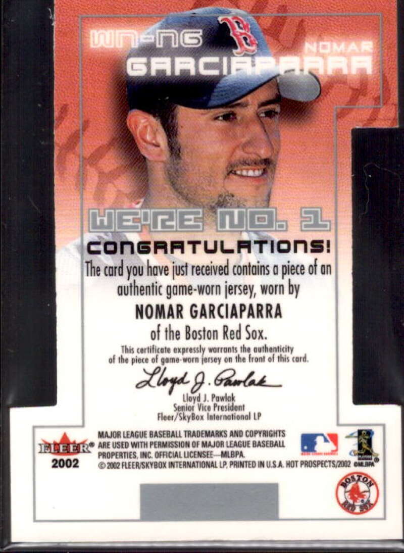 Nomar Garciaparra Jsy Card 2002 Hot Prospects We're Number One Memorabilia #NG  Image 2