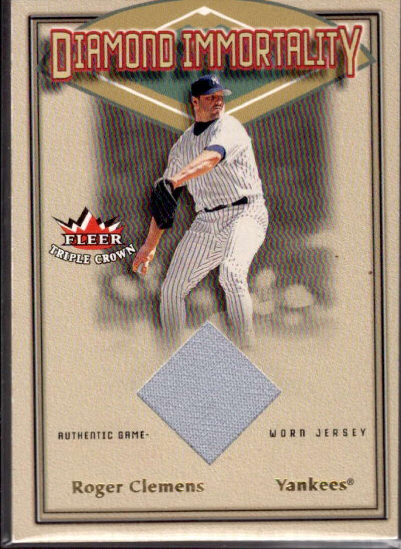 Roger Clemens Jsy Card 2002 Fleer Triple Crown Diamond Immortality Game Used #2  Image 1