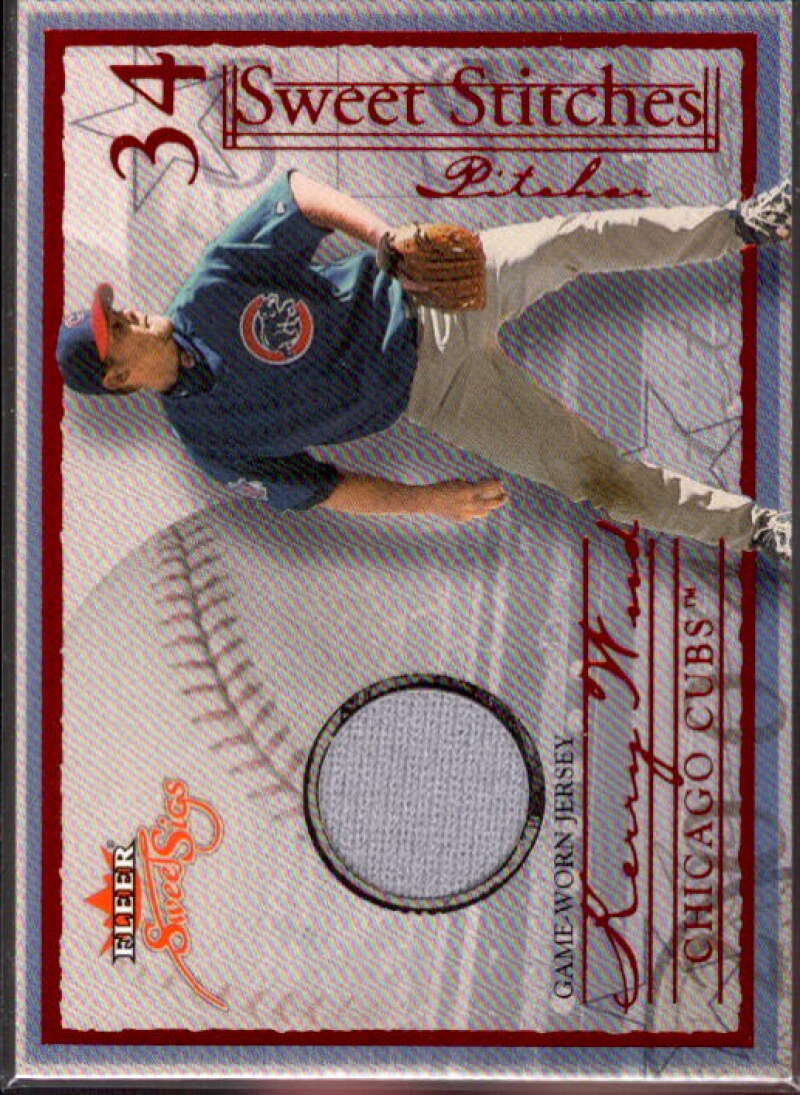 Kerry Wood Card 2004 Fleer Sweet Sigs Sweet Stitches Jersey Red #KW  Image 1