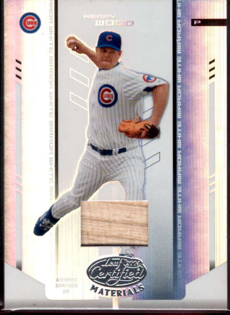 Kerry Wood Card 2004 Leaf Certified Materials Mirror Bat White #117  Image 1