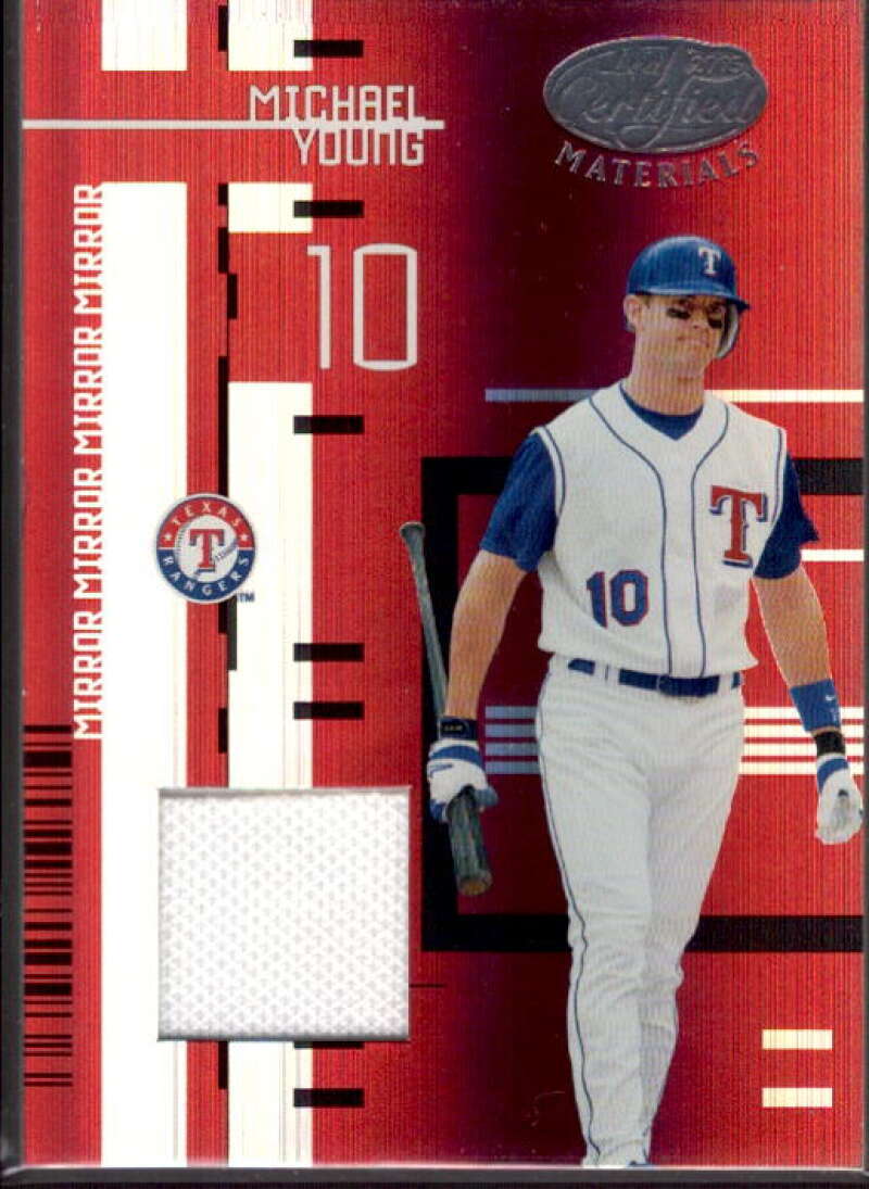 Michael Young Card 2005 Leaf Certified Materials Mirror Bat Red #109  Image 1