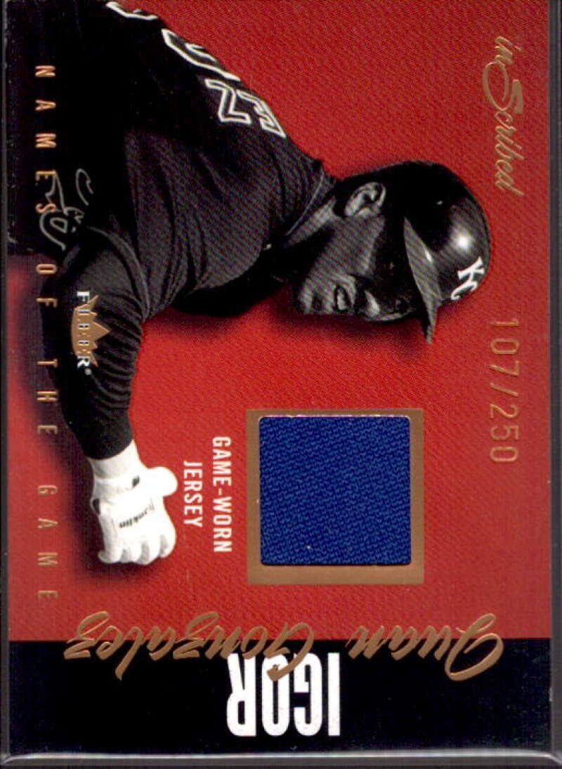 Juan Gonzalez Jsy 2004 Fleer InScribed Names of the Game Material Copper #JG  Image 1