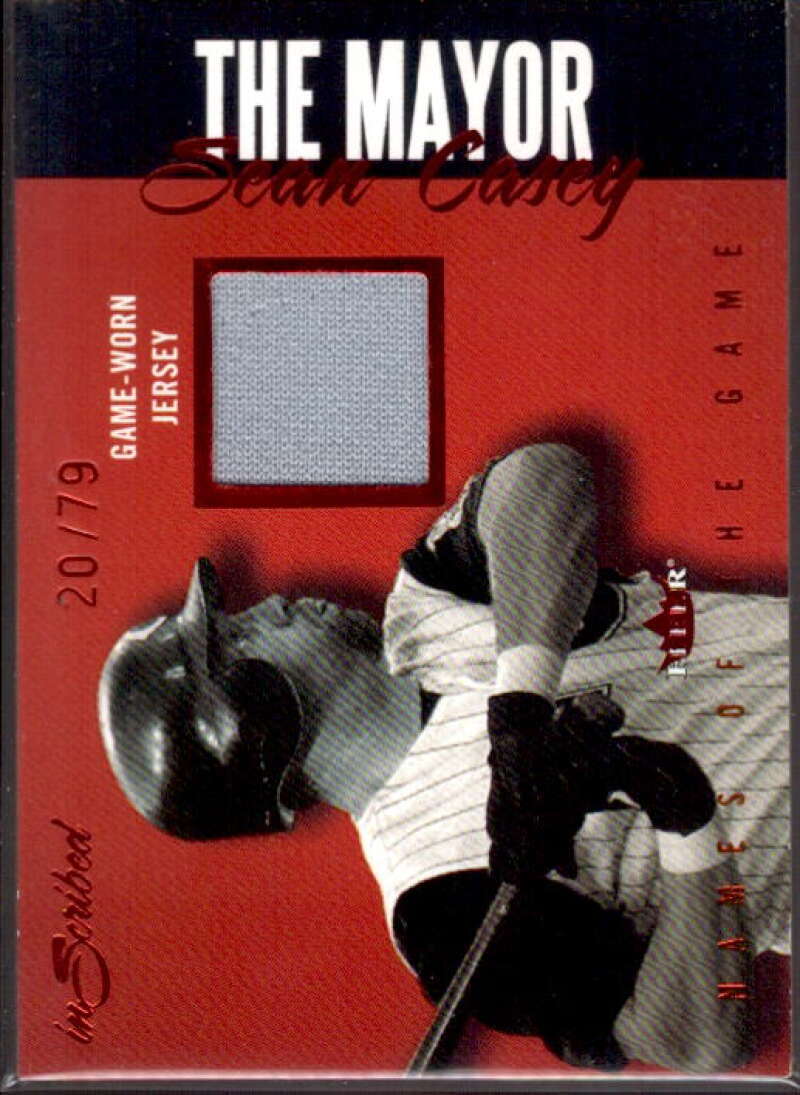 Sean Casey Jsy Card 2004 Fleer InScribed Names of the Game Material Red #JG  Image 1