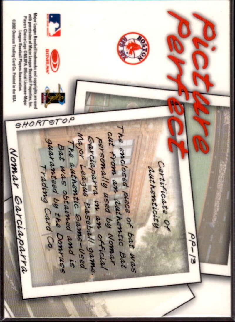 Nomar Garciaparra Card 2004 Leaf Picture Perfect Bats #13  Image 2