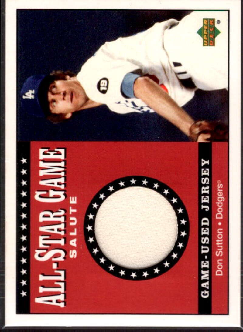 Don Sutton Card 2002 Upper Deck All-Star Salute Game Jersey #SJDS  Image 1