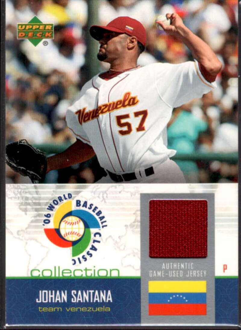 Johan Santana Card 2006 Upper Deck WBC Collection Jersey #JS  Image 1