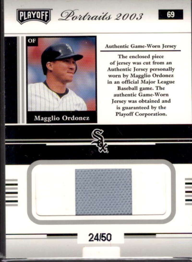 Magglio Ordonez Jsy Card 2003 Playoff Portraits Materials Bronze #69B  Image 2