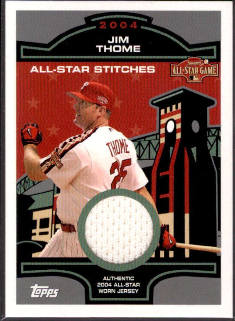 Jim Thome Card 2005 Topps All-Star Stitches Relics #JT  Image 1