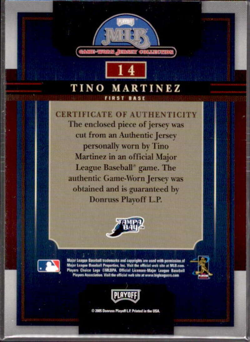 Tino Martinez 2005 Playoff Prestige Playoff MLB Game-Worn Jersey Collection #14  Image 2