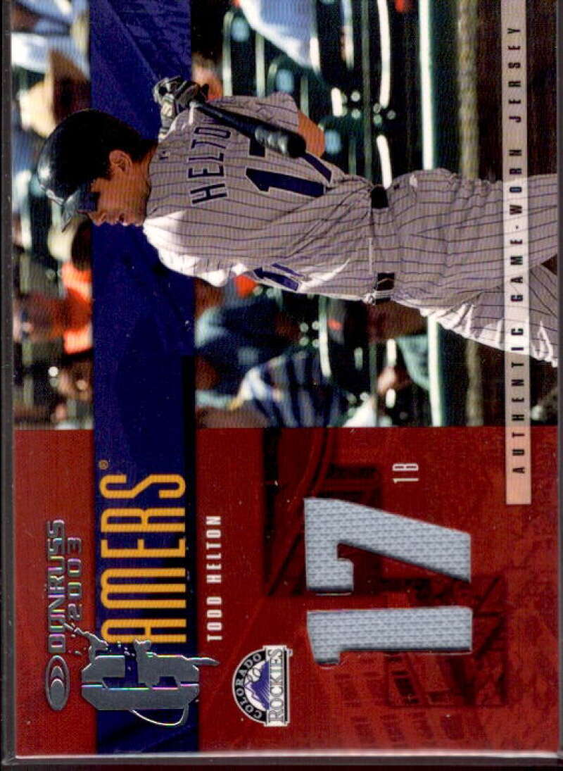 Todd Helton Card 2003 Donruss Gamers Jersey Number #37  Image 1