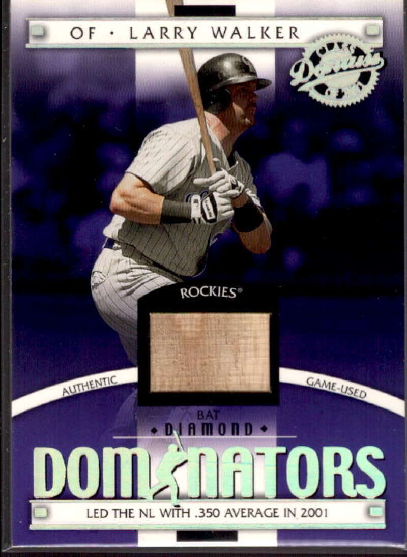 Larry Walker Bat Card 2001 Donruss Class of 2001 Diamond Dominators #DM15  Image 1