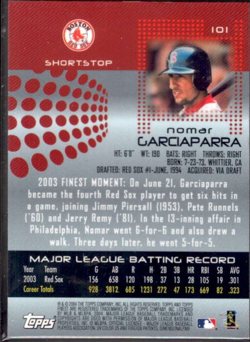 Nomar Garciaparra SR Jsy Card 2004 Finest #101  Image 2