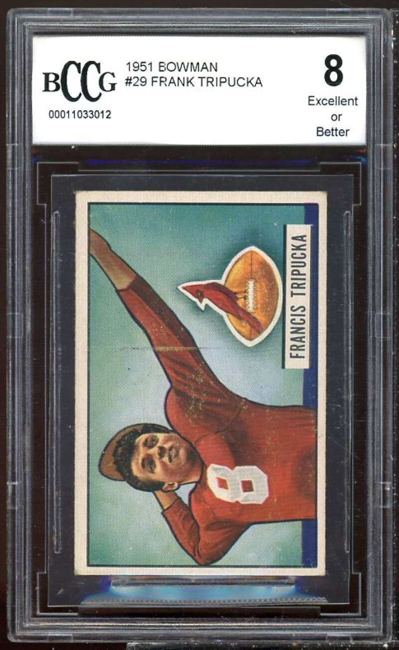 Frank Tripucka Card 1951 Bowman #29 BGS BCCG 8 Image 1